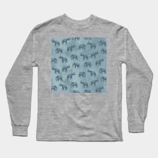 Light Gray Indian Elephants Long Sleeve T-Shirt